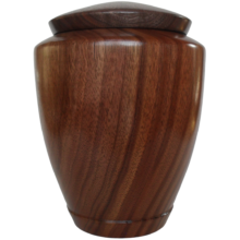 Urn made of Walnut wood with matching lid